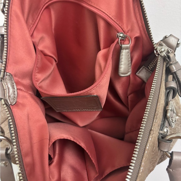 Coach Metallic Tan Leather Hobo Bag - Picture 3 of 16